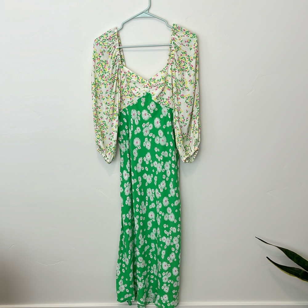 RIXO For Target Green Daisy Midi Dress